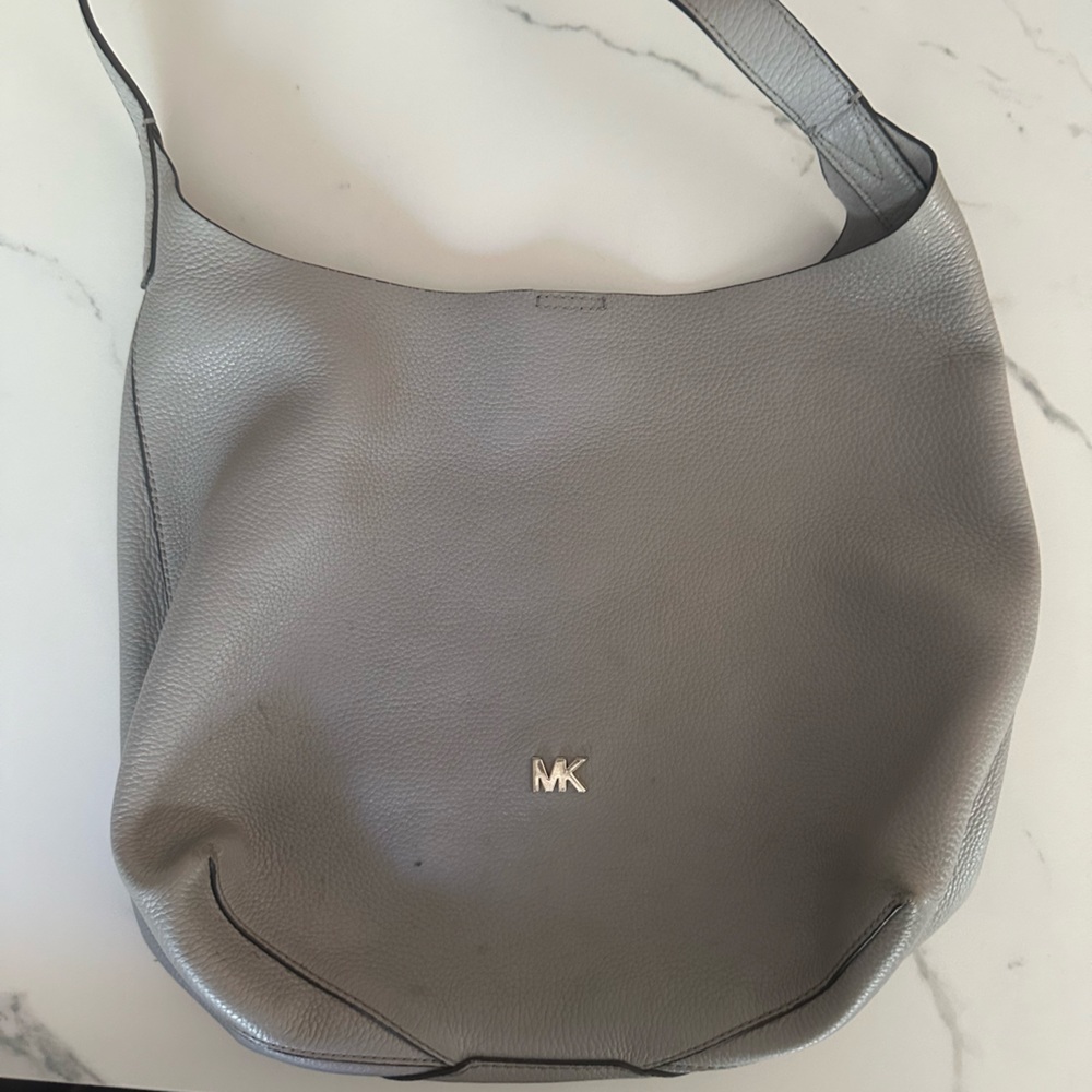 Michael Kors Gray Leather Shoulder Bag